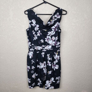 Hinge Purple and White Floral Print Tank Dress Small (2952)